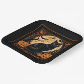 ブラックキティ猫ハロウィーン ペーパープレート (傾斜あり)