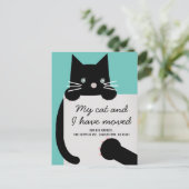 ブラックキティ猫ライトティール(緑がかった色)の動き発表 案内ポストカード (スタンド正面)