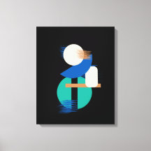 ブラックキャカラフルンバス上のミニマルな幾何学的アート