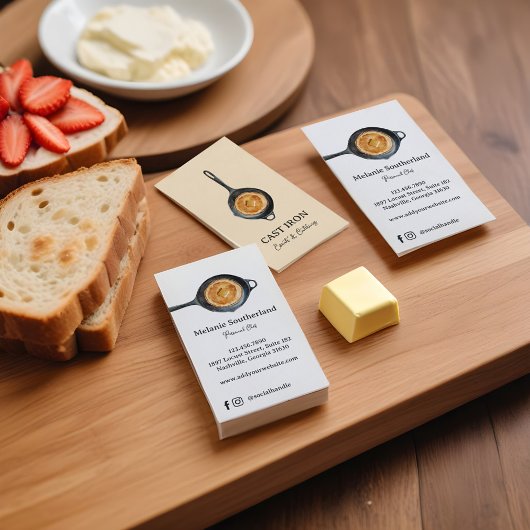 ブラックキャストアイアンスキレットパーソナルシェフ&ケータリング 名刺