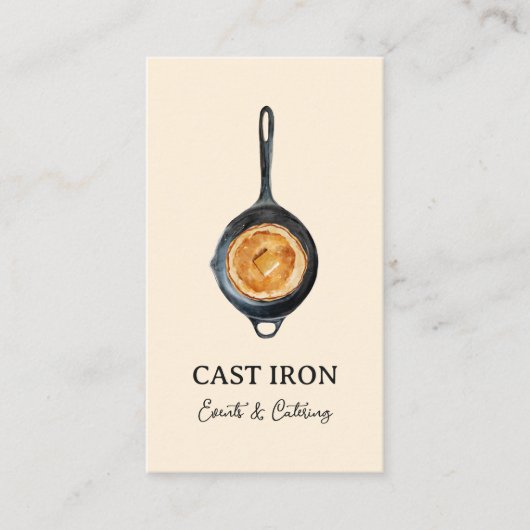 ブラックキャストアイアンスキレットパーソナルシェフ&ケータリング 名刺 (正面)