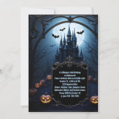 ブラックキャッスル ティーン ハロウィン 誕生日パーティー 招待状 (正面)