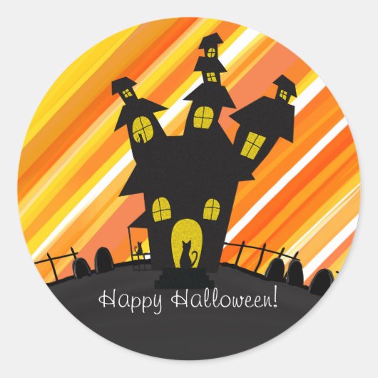 ブラックキャッツのホーンテッドハウス・ハロウィンパーティー ラウンドシール (正面)