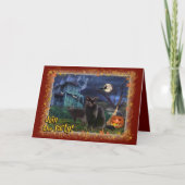 ブラックキャッツハローウィンパーティ招待状 サンキューカード (正面)