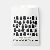 ブラックキャッツ名前をカスタムするハッピーハローウィン フェイバーバッグ (正面)