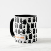 ブラックキャッツ名前をカスタムするハッピーハローウィン マグカップ (正面左)