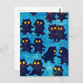 ブラックキャッツ踊りムーンライトのルイワーイン ポストカード (正面/裏面)