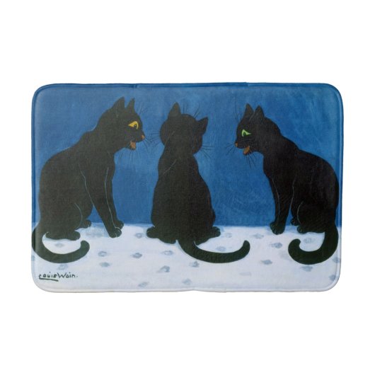 ブラックキャッツ・イン・イン・ザ・スノー バスマット (正面)