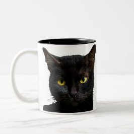 ブラックキャットおもしろいコーヒーマグ切り猫好きギフト ツートーンマグカップ