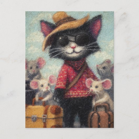 ブラックキャットとネズミズオンバカンス ポストカード (正面)