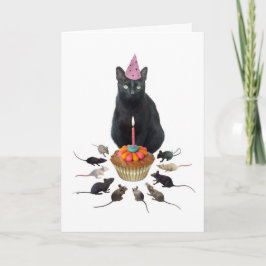 ブラックキャットとネズミ誕生日 カード