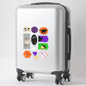 ブラックキャットとハロウィンデザインのビニールステッカー シール (スーツケース)