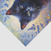 ブラックキャットとパープルワイルドフラワーデコップページ 薄葉紙 (詳細)