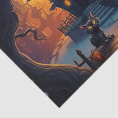 ブラックキャットと曲がったハウスハロウィーンデカップージ 薄葉紙 (詳細)