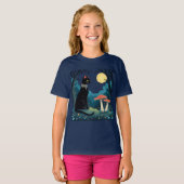 ブラックキャットと毒キノコのハロウィン 1 Tシャツ (正面フル)