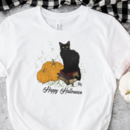 ブラックキャットのかわいいハロウィンTシャツ Tシャツ