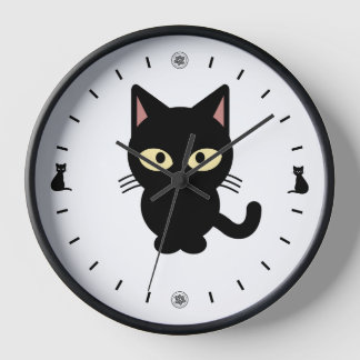 ブラックキャットのアナログウォール 壁時計