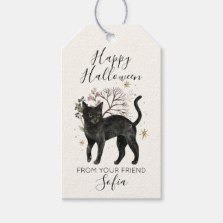 ブラックキャットのハッピーハロウィンギフトタグ ギフトタグ