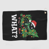 ブラックキャットの面白いクリスマスツリー ゴルフタオル (横)