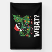 ブラックキャットの面白いクリスマスツリー 横断幕 (縦)