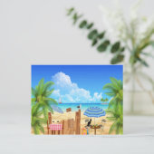 ブラックキャットアットザビーチ ポストカード (スタンド正面)