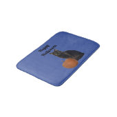 ブラックキャットアンドパンプキンハッピーハローウィンブルー バスマット (アングル)