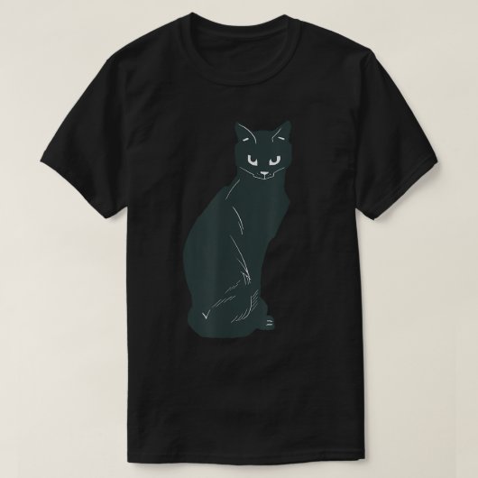 ブラックキャットイラブキャットおもしろい猫好き猫好き  Tシャツ (デザイン正面)