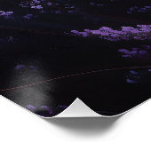 ブラックキャットインアラベンダーフィールドイラストレーション ポスター (コーナー)