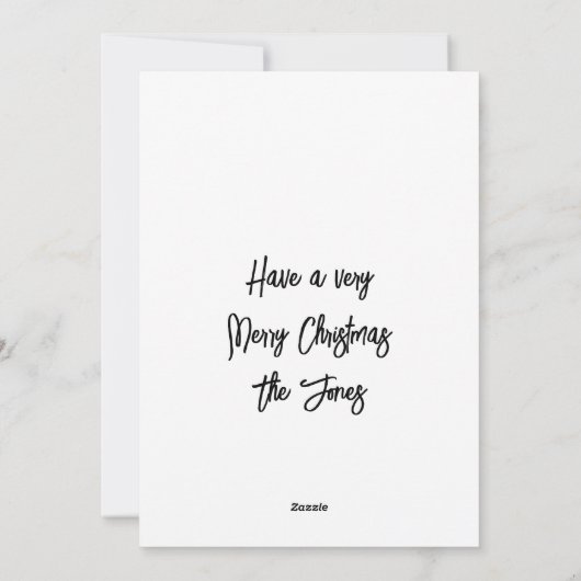 ブラックキャットインクリスマスブルーケープフラットホリデーカード シーズンカード (裏面)