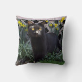 ブラックキャットインダフォディルス装飾用クッション クッション (裏面)