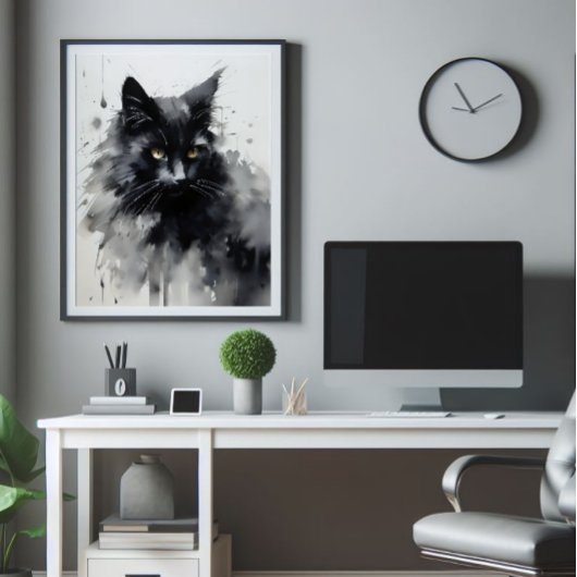 ブラックキャットイ絵画ンク フォトプリント           