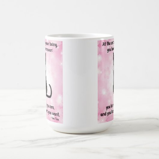 ブラックキャットウィズドーム – さくらんぼの花 コーヒーマグカップ (中央)