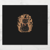 ブラックキャットウィッチウィザード神秘的なかわいいブラックキャットロフ スパークリングワインラベル (シングルラベル)