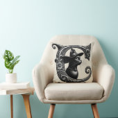 ブラックキャットウィッチウィッチレターCカスタムイニシャル クッション (椅子)