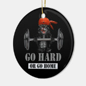 ブラックキャットウエイトリフティングフィットネスジムゴー懸命または セラミックオーナメント (左)