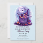 ブラックキャットオブスイーツウィッチハットハローウィンパーティ 招待状 (正面)