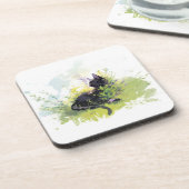 ブラックキャットオングラス懸命プラスチックコースター コースター (左側)