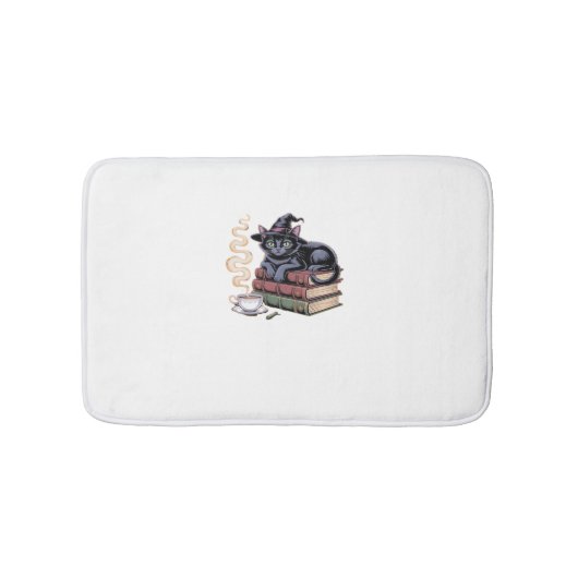 ブラックキャットオンスペルクラシックブックスTシャツ バスマット (正面)