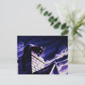 ブラックキャットオンチムニーデザインはがき ポストカード (スタンド正面)