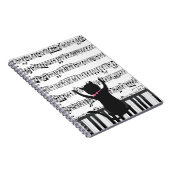 ブラックキャットオンピアノ鍵 ノートブック (右側)