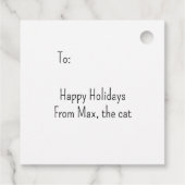 ブラックキャットオンフェイクグリッタークリスマスプレゼントラベル フェイバータグ (裏面)