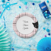 ブラックキャットオンプレイド ペーパープレート (パーティー)