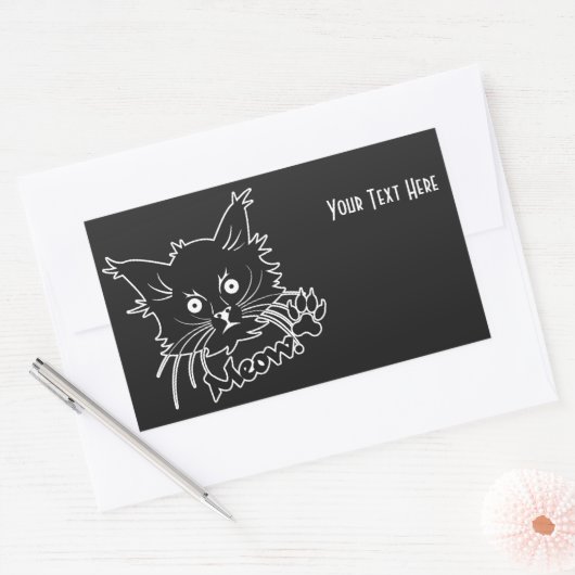 ブラックキャットカスタムシール 長方形シール (封筒)