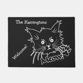 ブラックキャットカスタムドアマット ドアマット