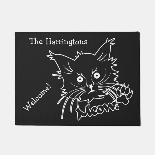 ブラックキャットカスタムドアマット ドアマット (正面)