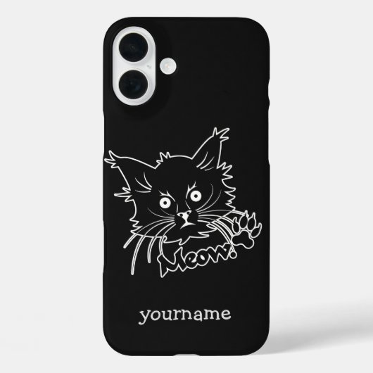 ブラックキャットカスタムモノグラムの電話ケース Case-Mate iPhoneケース (裏面)