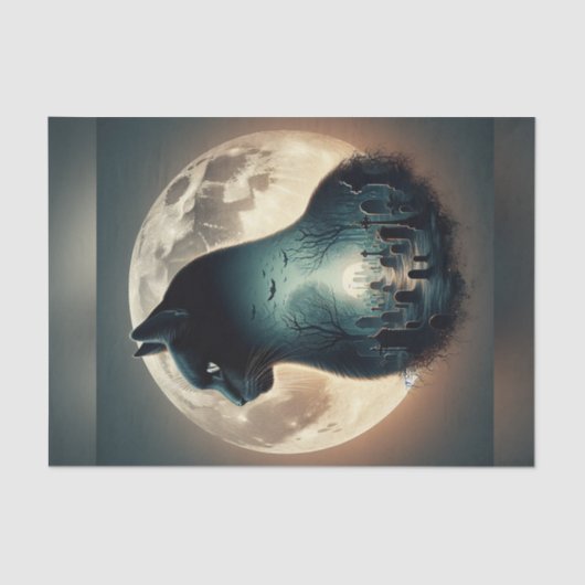 ブラックキャットカセリーテスハロウィーンデクページ紙 薄葉紙 (正面)