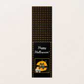 ブラックキャットカボチャスカルキッズハロウィンカード (外部フラット)