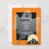 ブラックキャットカボチャハローウィンパーティ 招待状 (裏面)