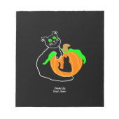 ブラックキャットカボチャメモ帳(14 cm x 15.2 cm) ノートパッド (正面)